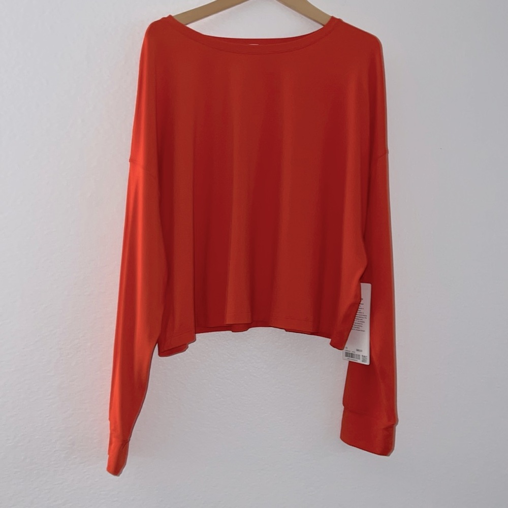 New Lululemon Orange Muscle Love Long Sleeve Top Size 18
